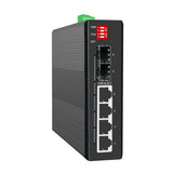 4-Port Hardened Industrial Gigabit 2+ Managed DIN-Rail Switch, 4x10/100/1000 Base-TX +2x1000Base-FX SFP 6X, Network Ethernet Gigabit Not with PoE+ Switch